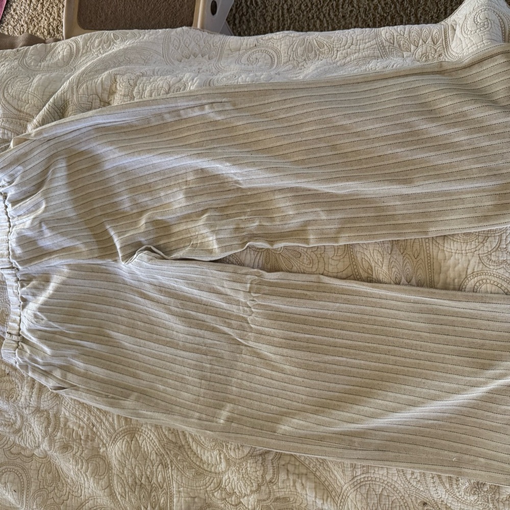 Lucy Paris Beige Striped Pants